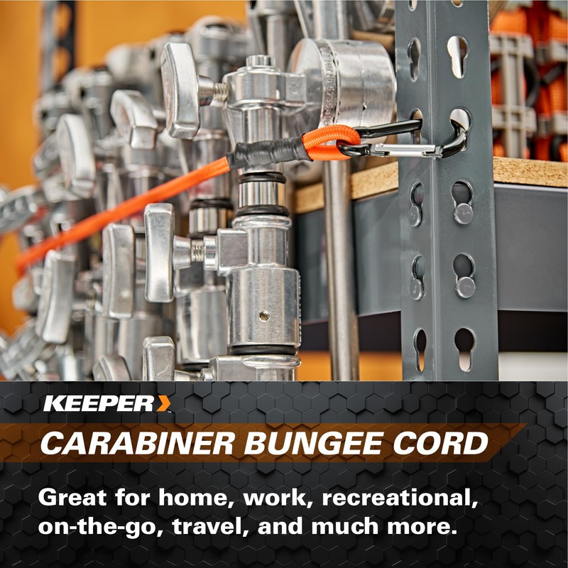 Keeper - 36” Carabiner Bungee Cord, 2 Pack - UV