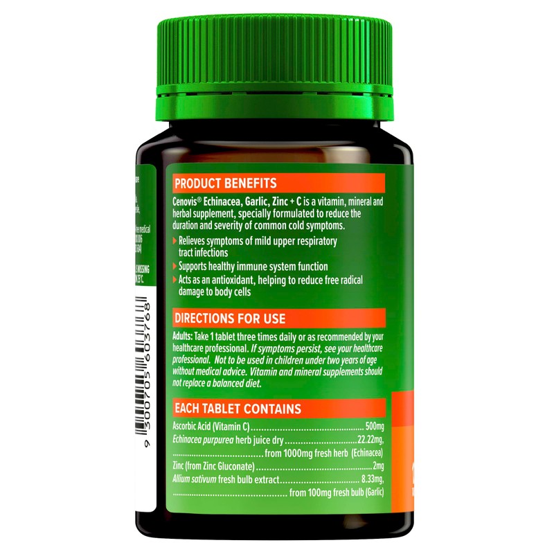 Cenovis Echinacea, Garlic, Zinc + C - Reduces Duration and