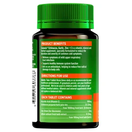 Cenovis Echinacea, Garlic, Zinc + C - Reduces Duration and Severity of Common Cold Symptoms - Antioxidant, 125 Tablets, Mostly Green (Pack of 1)