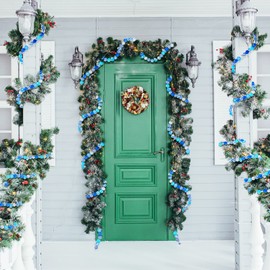 190 Pcs Winter Wood Beads Snowflake Craft Beads 16mm Multi Colored Wooden Beads Natural Colorful Round Loose Spacer Beads for Necklace Earring Bracelet Jewelry Making Garland Home Decor (Snowman)