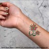 4 x 'Fantasy Flowers' Temporary Tattoos - Water Resistant, Skin-Safe,