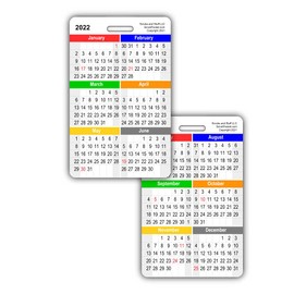 2022 Monthly Calendar Badge Card Vertical (1 Card)