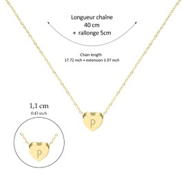 AURSTORE Stainless Steel Initial Letter Pendant Necklace, Minimalist Chain Charming Alphabet A-Z, Women Girl (Gold), Stainless Steel