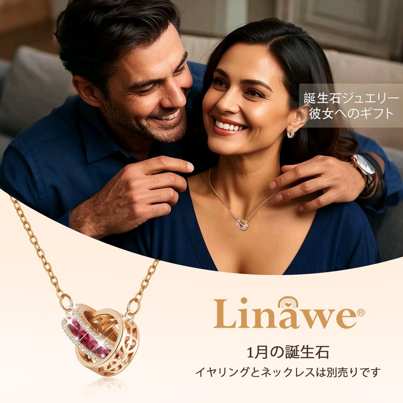 [Linawe] Imitation Diamond Pendant Necklace for Women, Simple, Stainless Steel