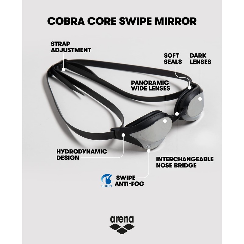 Arena Unisex Cobra Core Goggle, Blue-White, One Size UK