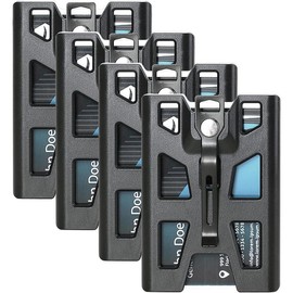 4 Pack Badge Holders, ID Badge Holder Heavy Duty with Lanyard and Metal Clip (4 Cards Storable). - Color: 2 Pcs(Black)