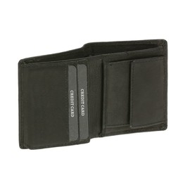 Small wallet JOCKEY CLUB, Genuine Leather, black - ''LEAS Mini-Edition''