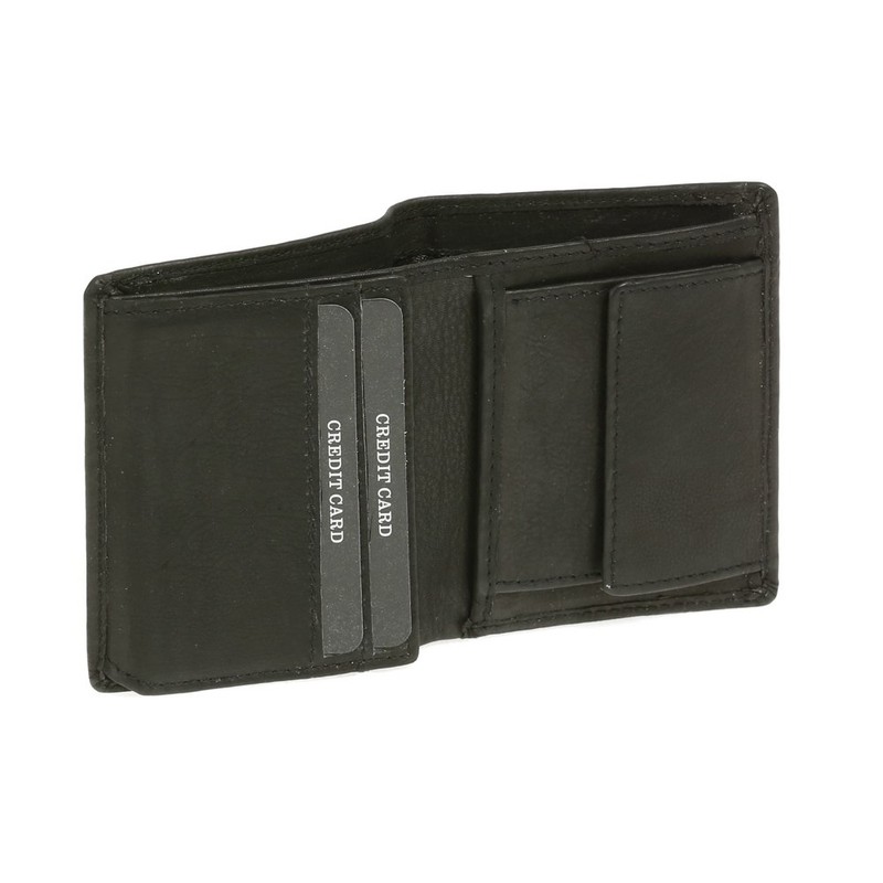 Small wallet JOCKEY CLUB, Genuine Leather, black - ''LEAS Mini-Edition''