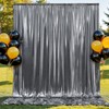 30x10 ft Wrinkle Free Black Silver Sequin Backdrop Curtain for