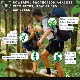 Zenmen Daily Tick Guard Immune Support Supplement - Improved Formula - Japanese Knotweed, Cat's Claw, Chinese Skullcap, Cryptolepis Sanguinolenta, Sweet Wormwood - 180 Vegan Capsules, Made in The USA