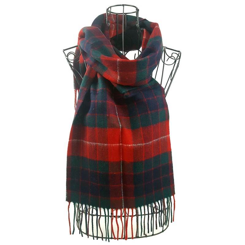 FRASER RED MODERN TARTAN LAMBSWOOL SCARF