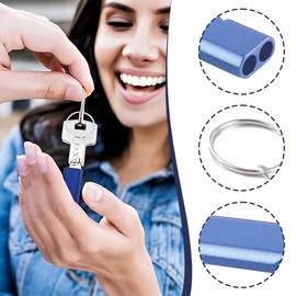 SULIUDAJI Pack of 9 Whistle Emergency Whistle Aluminium Alloy Sports Whistle with Lanyard and Key Ring for Camping Hiking Hunting Sports Dog Training Gold Silver Blue