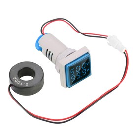 QANYEGN LED Digital Display AC Voltage Ammeter Indicator, 0 to 100a Ammeter Indicator, Display Voltmeter Indicator for Electrical System Measurement (22mm, Blue)