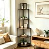 FredCache 6 Tier Corner Shelf Stand, Corner Bookshelf, Wood Storage