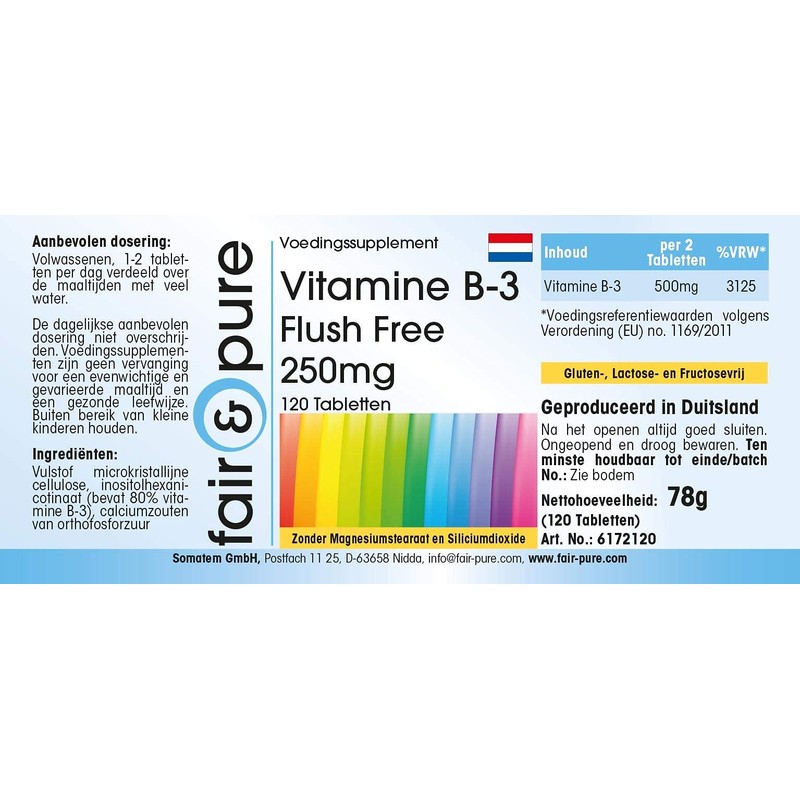 Fair & Pure® - Vitamin B3 Tablets 250 mg Flush