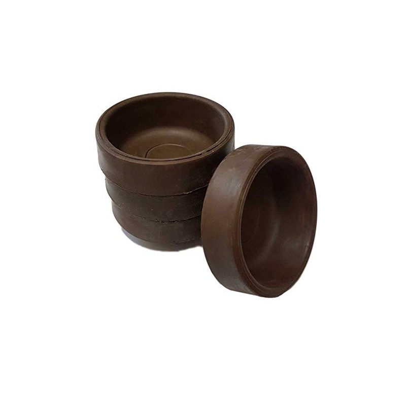 Brown Rubber Castor Cups 37mm Protect Wooden, Laminate, Tiled Floors