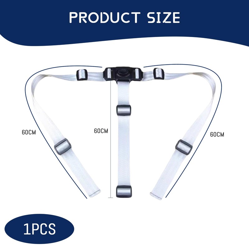 Bettinay High Chair Straps, Adjustable 3 Point Harness for High