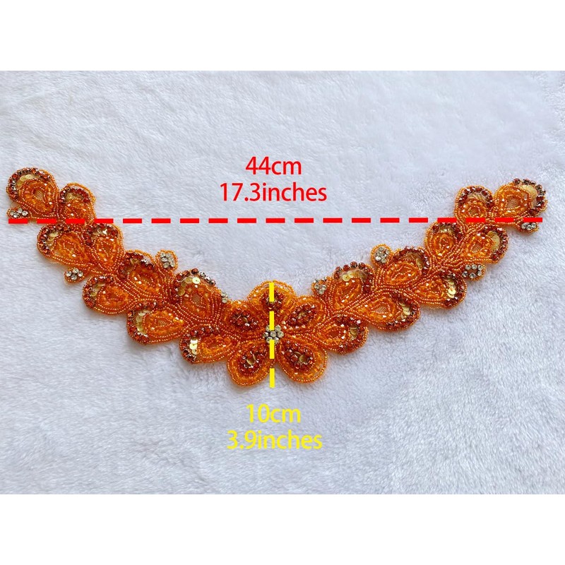 Handmade Rhinestone Applique Sewing Beads Stones Trim Patches for Skirt