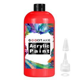 GOODTAKE Acrylic Paint, Red Color Acrylic Paint Bottle, Rich Pigments, Non Toxic, Paints for Multi Art Surface, Beginners and Kids Painting on Rocks Crafts Canvas Wood Ceramic (Red, 7 Fl Oz)