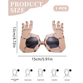 JUKOTA 1 Pair Novelty Sunglasses Party Glasses Funny OK Hand Finger Cool Shape of Funny Selfie Props Fancy Ball Party Glasses (Gold)