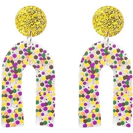 Carnival Earrings Acrylic Accessories for Carnival Party Jewellery for Women, Polyvinyl Chloride