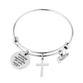 REEBOOO Christian Pulsera Faith Pulsera Deja Que tu FE Sea más Grande Que su Miedo Regalo para Ella