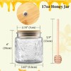 ANSQU Honey Pot, Airtight Glass Honey Jar with Bamboo Lid