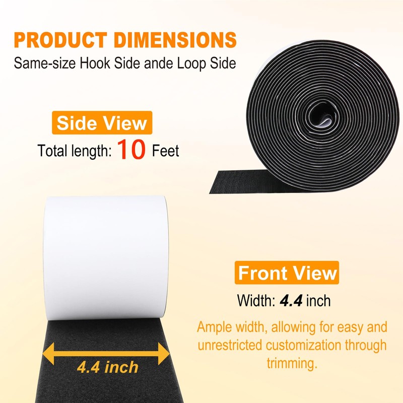 4.4 " X 10 Feet Heavy Duty Strips with Adhesive,