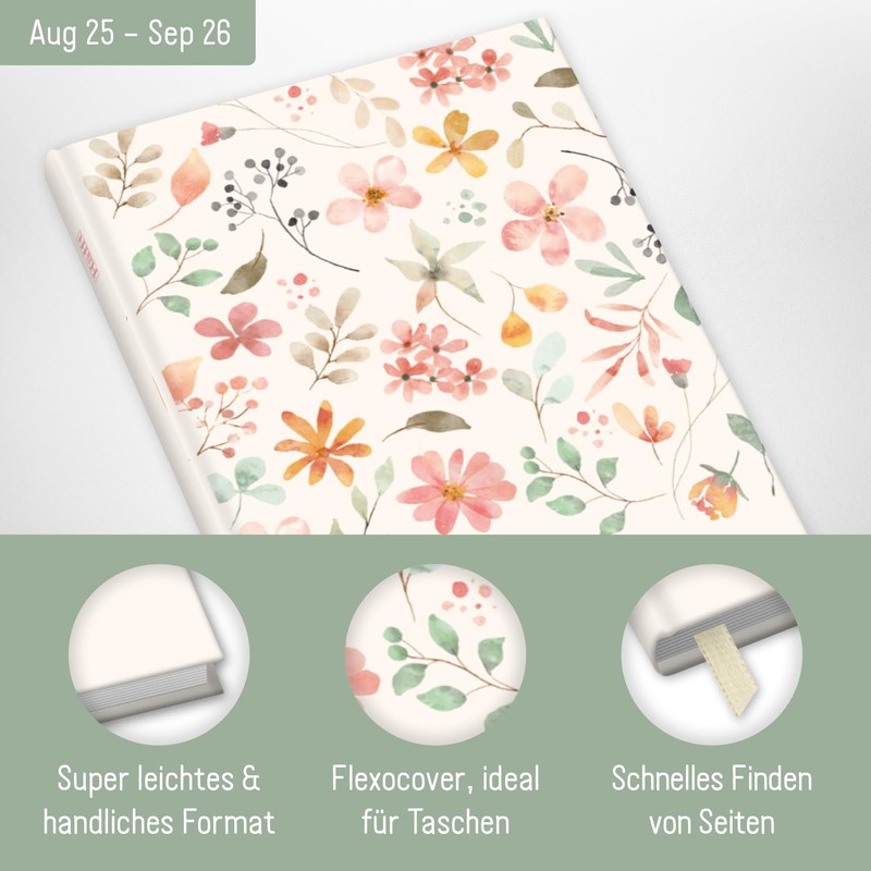 Häfft - Timer A6 Slim 2025/2026 "Wild Blossoms" Student Calendar