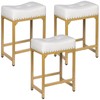 FLYZC White & Gold Counter Height Bar Stools Set of