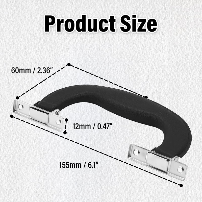 BokWin Black Plastic Luggage Handle,6.1 Inch/155mm Antique Suitcase Handle Pull,Imitation