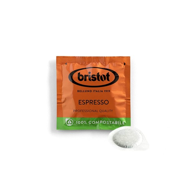 Bristot Single-Serve Coffee Pods | Low Acid | E.S.E. Coffee Pods | Medium Espresso Roast | Pack of 150