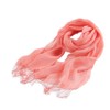Prettystern Linen Plain Colour Unisex Summer Fringe Scarf, T14 Red