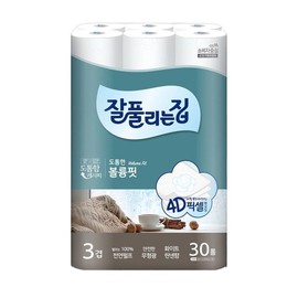 (1+1)잘풀리는집 3겹도톰한볼륨핏린넨향 27Mx30R (1+1) Well-Flowing Home 3-Ply Thick Volume Fit Linen Scent 27Mx30R
