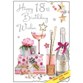 Jonny Javelin Female Age 18 18th Birthday Wishes Card - Champagne Presents