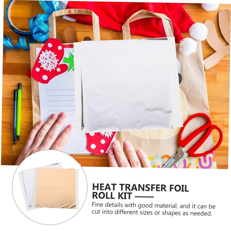 jojofuny 200 Sheets Heat Transfer Foil Silver Gold Craft Heat