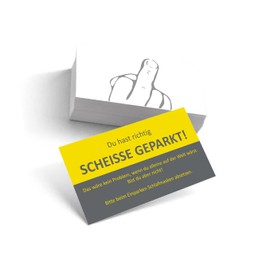 EppoBrand 30 x Scheisse Parked Wrong Parking Note Offensive Cards for the Windscreen