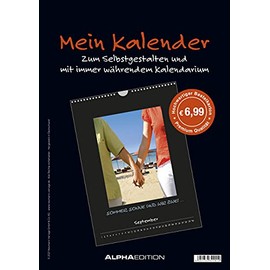 Alpha Edition - Mein Kalender: Bastelkalender schwarz, 21x22cm, Do it yourself Kalender mit Seiten aus hochwertigem Bastelkarton, immerwährend, Platz ... Bastelkalender (schwarz) immerwährend