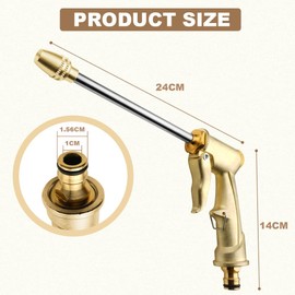 OFFCUP Garten Handbrause Messing, Spritzpistole Metall, Hochdruck-Zinklegierung, Hochdruck Power Wasserpistole Garten Hochdruck Gartenbrause Gartenschlauch-Spritzpistole