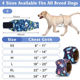 Grecle 5 Pack Dog Diapers Male Reusable, Premium Belly Bands for Male Dogs, High Absorbing Male Dog Pee Wraps for Doggie in Incontinence or Excitable Urination and Training L