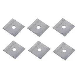 TERF® Heavy Duty M10 (10mm) X 50mm X 3mm Zinc Plated Steel Square Plate Washer 10mm ID (Hole) X 50mm Square OD X 3mm Thickness Square Plate Washer - Pack of 6