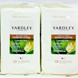 Disposable Washcloths Enriched with Aloe Vera, Chamomile & Vitamin E (**2**18 Pack)by Yardley 12 x 8” Long =Total 36