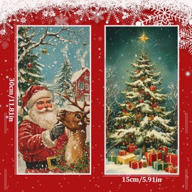 WANDIC 6PCS Christmas Rub On Transfer Sticker, Merry Christmas Transfer Decals for DIY Scrapbooking Photo Albums Furniture