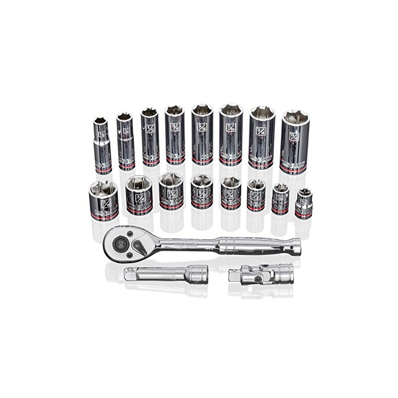 Kobalt 573348 19-Piece 3/8-Inch Drive Mechanic's Tool Set with Hard