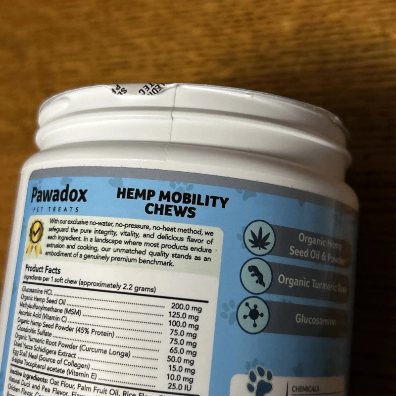 Pawadox Hemp Mobility And Pain Support Chews 120 Soft Gels