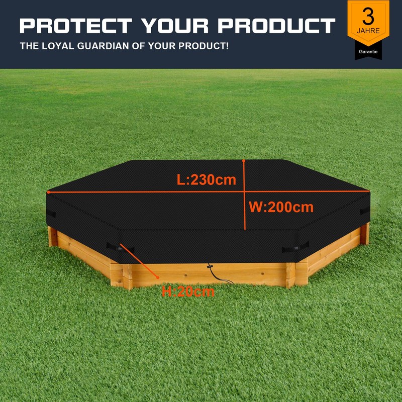 Hexagon Sandpit Cover, 600D Oxford Fabric Sandpit Tarpaulin, Protective Cover
