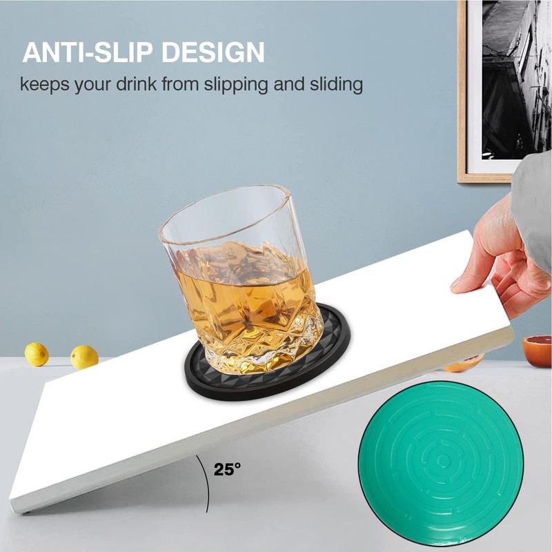 YUGUARD Silicone Coasters [6 Pack] Coasters with Holders - Drink