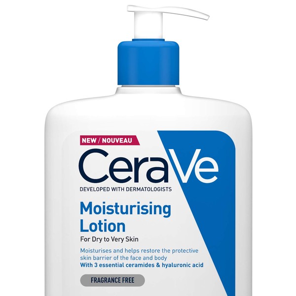 CeraVe Moisturising Lotion, 1 Litre, with Hyaluronic Acid and 3 Essential Ceramides (Daily Face & Body Moisturiser) for Dry to Very Dry Skin