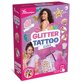 Science4you Glitter Tattoos for Kids Age 5 6 7 8 9+ – Kit of Glitter Temporary Tattoos for Kids with more than 70 Beauty Stickers of Tattoos, the perfect Party Gift for Girls Age 5 6 7 8 9+