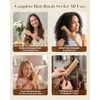 Juego de 4 cepillos de bambú para el cabello, cepillo